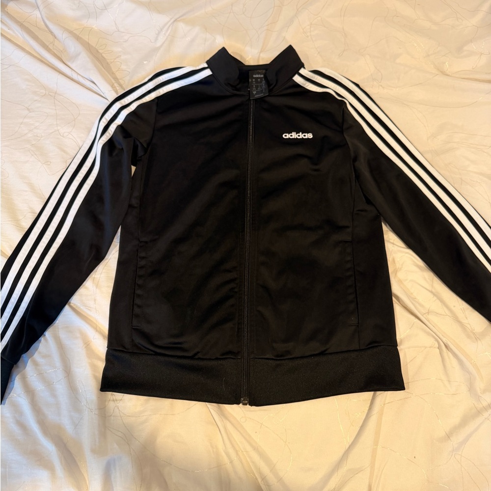 Adidas Black Jacket with White Accents